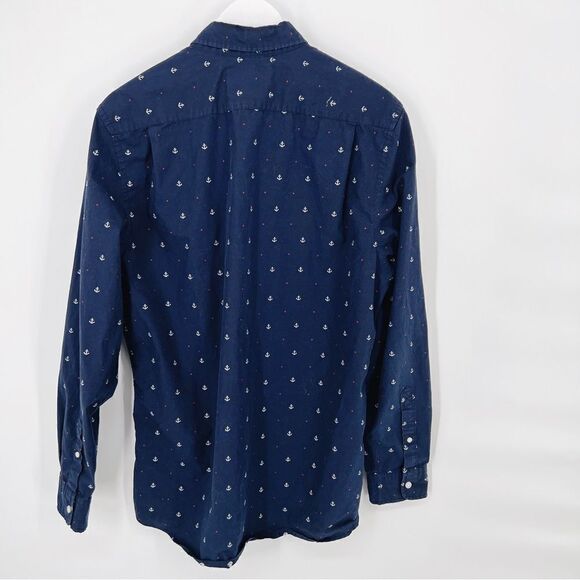 GoodThreads Nautical Anchor Button Up Shirt Sz L - Picture 2 of 6